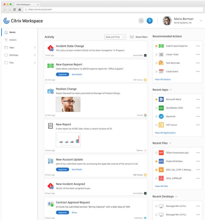 screenshot of Citrix Workspace